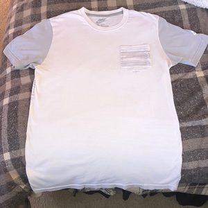 White Nike Tee Shirt - Slim Fit - White and Gray